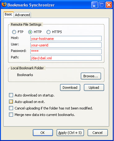 Archived image: bookmarks plugin prefs