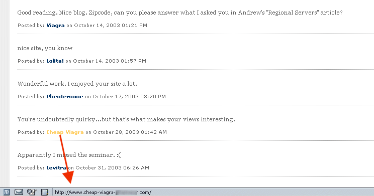 Archived image: decent spam example