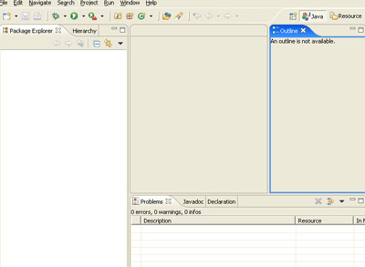 Archived image: eclipse default java perspective