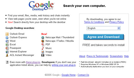 Archived image: google desktop