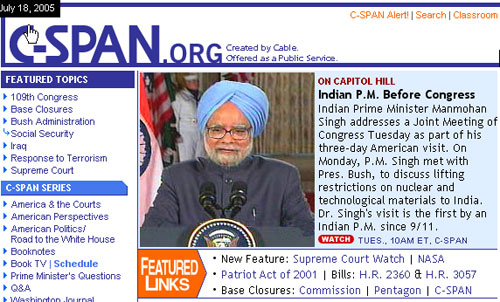 Archived image: manmohan cspan