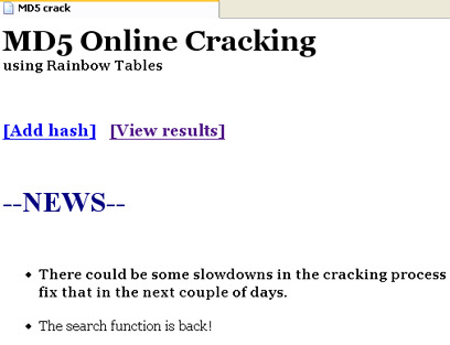 Archived image: md5 hack