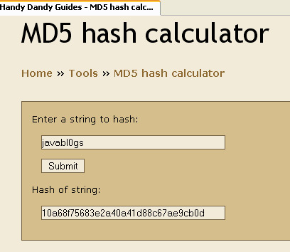 Archived image: md5 tool
