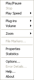 Screenshot: media menu