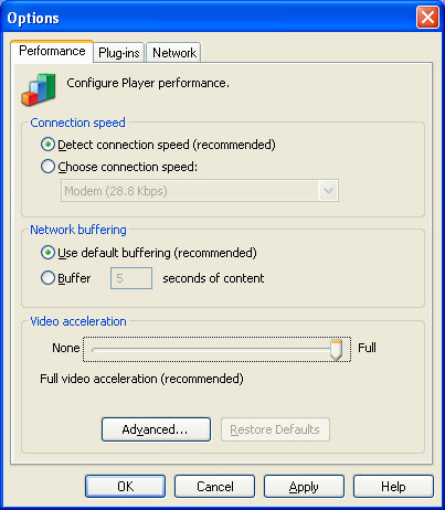 Archived image: media options full